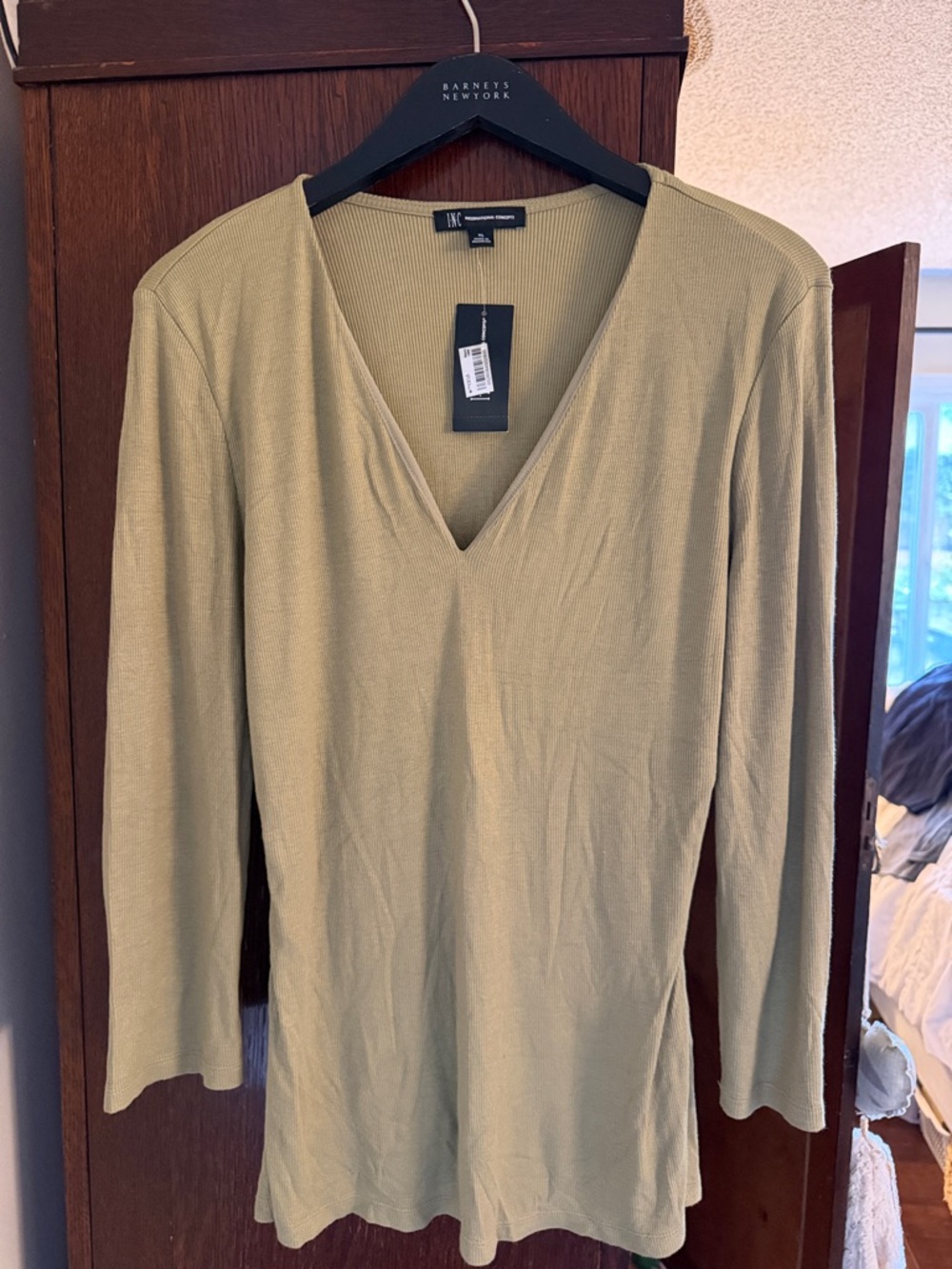 INC Long Sleeve V-neck Top, NWT